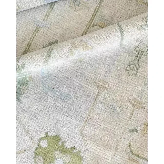 Modern Hand knotted Oushak Rug Area Rug Muted Sage & Sky Blue Gift 9×12 10×14 09 - Image 4 of 4