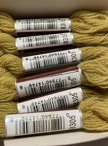 DMC Wool Embroidery Floss Broder Medici Yellow Green 8305 27.3yd Skein Lot 6 - Picture 3 of 6