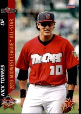 2015 Midwest League All-Star Game Choice 45 Nick Torres Lakewood California Card