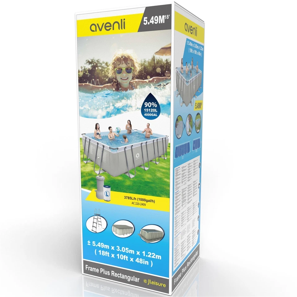 Pool Komplettset 549x305x122cm Framepool Gartenpool Aufstellpool Leiter Filter - Bild 2 von 4