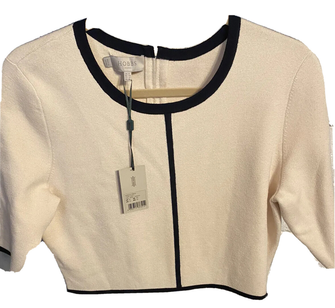 NWT NEW HOBBS LONDON CREAM BLACK DRESS SIZE 10 | eBay