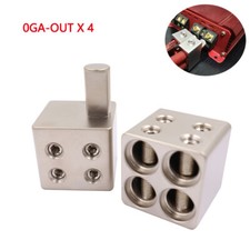 0GA Out x4 Car Audio Gauge Ground Wire Pin Input Wire Reducer Connector Terminal