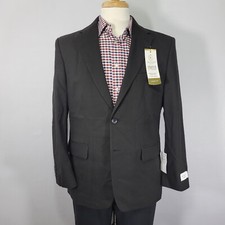 Haggar Men's Sport Coat Blazer Two Button Black Premium Flex Classic 40S NEW