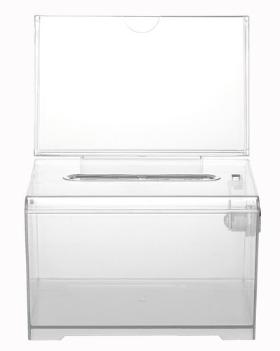 Adir Acrylic Donation Box with Lock, Ballot Box with Sign Holder, Suggestion Box - Picture 7 of 27