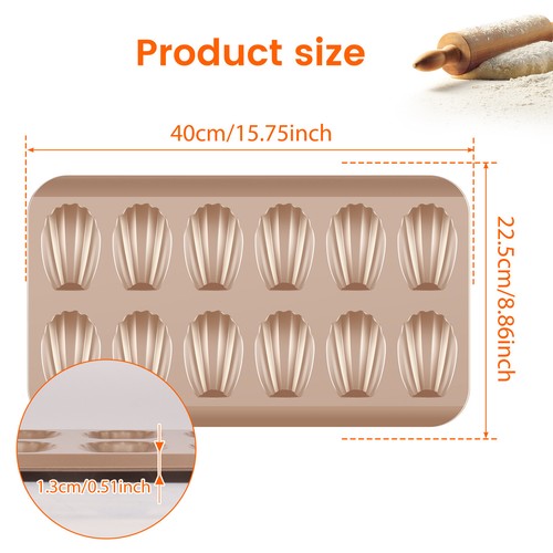 2 Pcs Carbon Steel Shell Baking Mold Efficient Cookie Cake Pan Easy FaiXA - Picture 8 of 22
