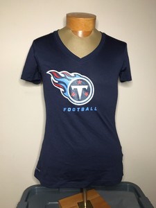 NFL The Nike Tee Tennessee Titans Graphic Logo V-Neck Blue Shirt Womenâs Size M | eBay