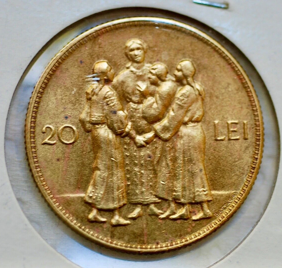 Romania 1930 20 lei  (Hora)  Rare Coin in High Grade  - Image 3 of 4