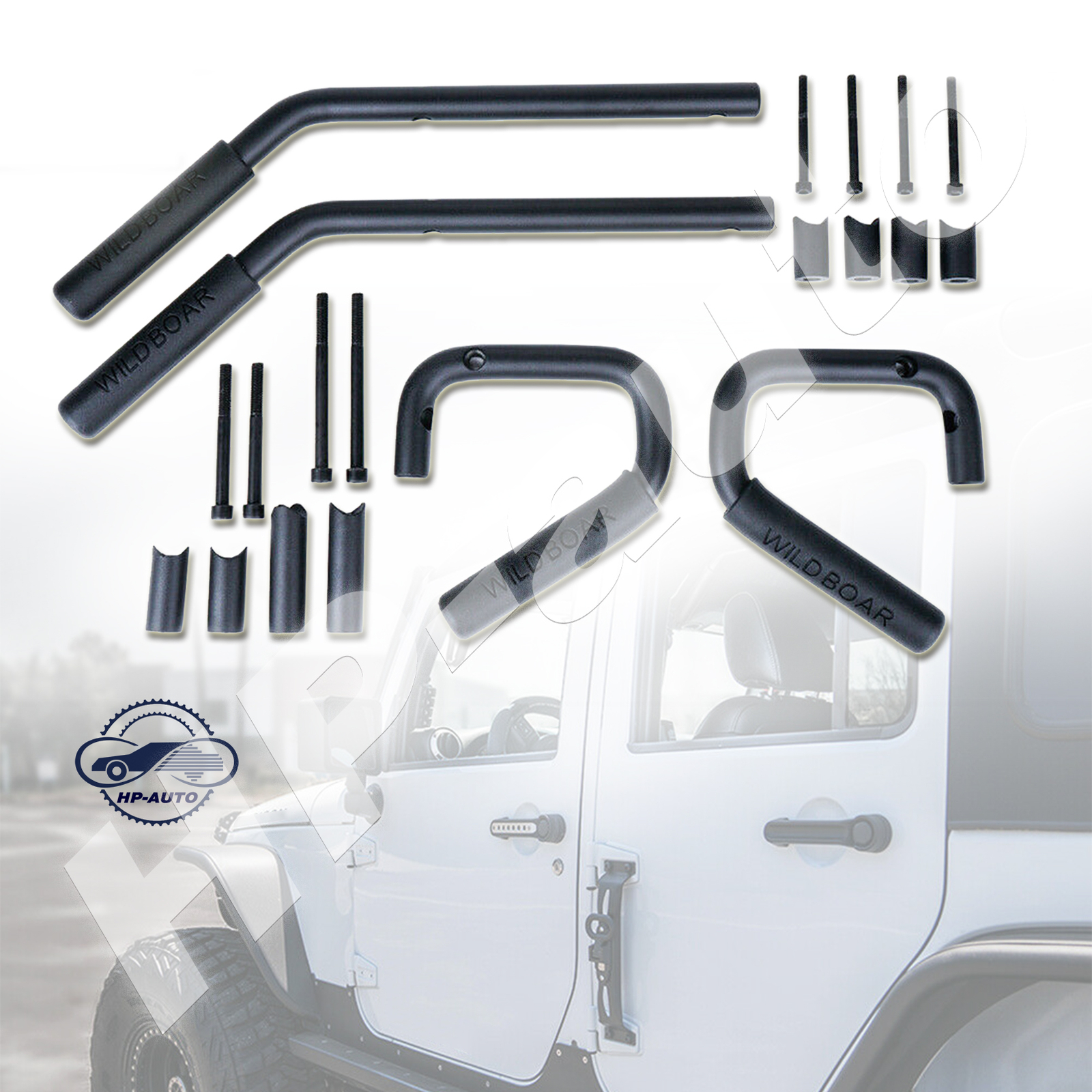 Wild Boar Grab Handles For 20072018 Jeep Wrangler JK JKU 4Door Front