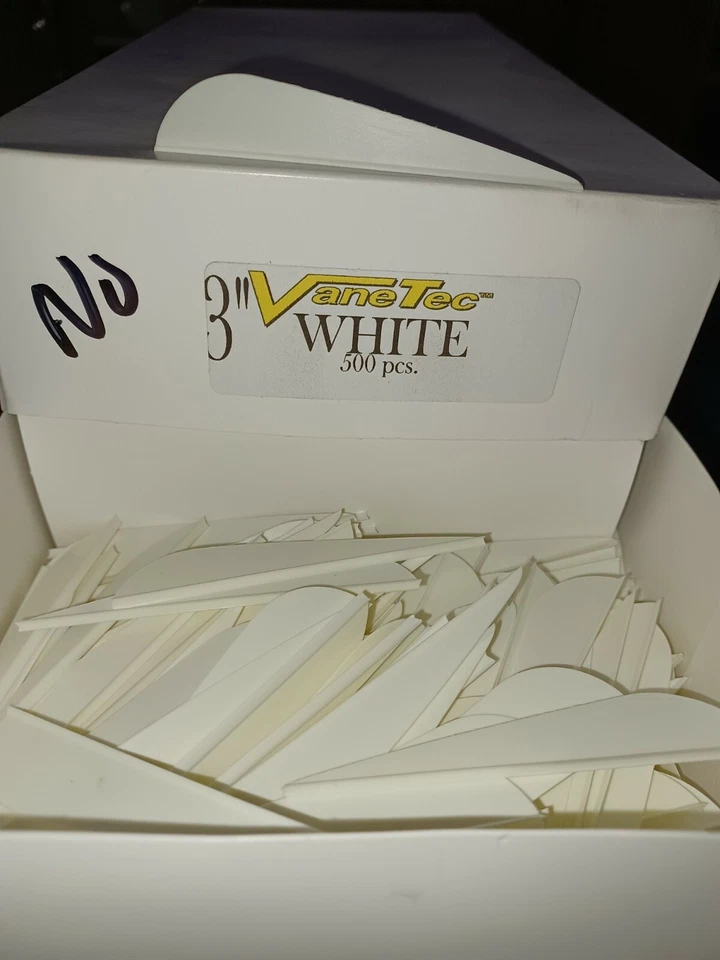 150 Vane Tec 3" pulgadas Fletchings, paletas de tiro con arco Vanetec blanco, naranja verde, Foto 2 de 4