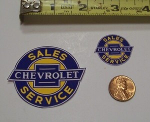 1/24, 1/18 Diorama Vintage Chevrolet Sales & Service Signs