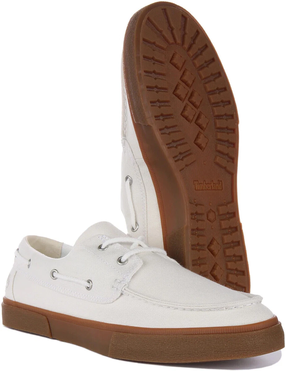 TIMBERLAND MEN S UNION WHARF BOAT SHOES IN WHITE CANVAS A5ZDN ALL SIZES