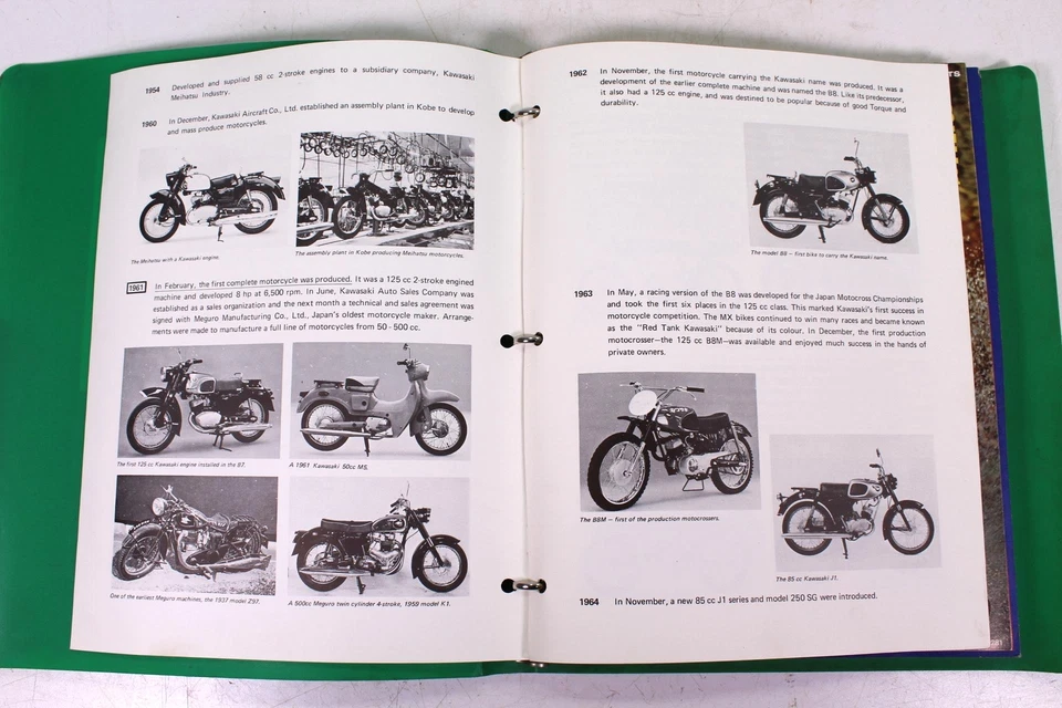 1973 KAWASAKIT TECHNICAL TRAINING BINDER W/ HISTORY AND VINTAGE MAGAZINE - Image 3 of 4
