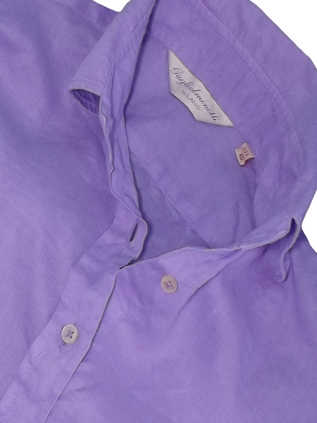 Guglielminotti Milano Camicia Da Donna Lilla Taglia 40 Lino Manica Lunga Regular image 4