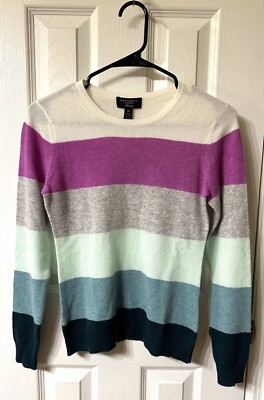 NEW NWT Charter Club Women's 100% Cashmere LS Sweater - Ice Gray Heather Size PP