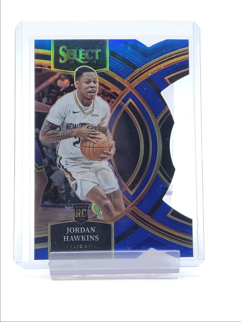 JORDAN HAWKINS 2023-24 SELECT PREMIER LEVEL ROOKIE BLUE DIE CUT RC /249 Q0234