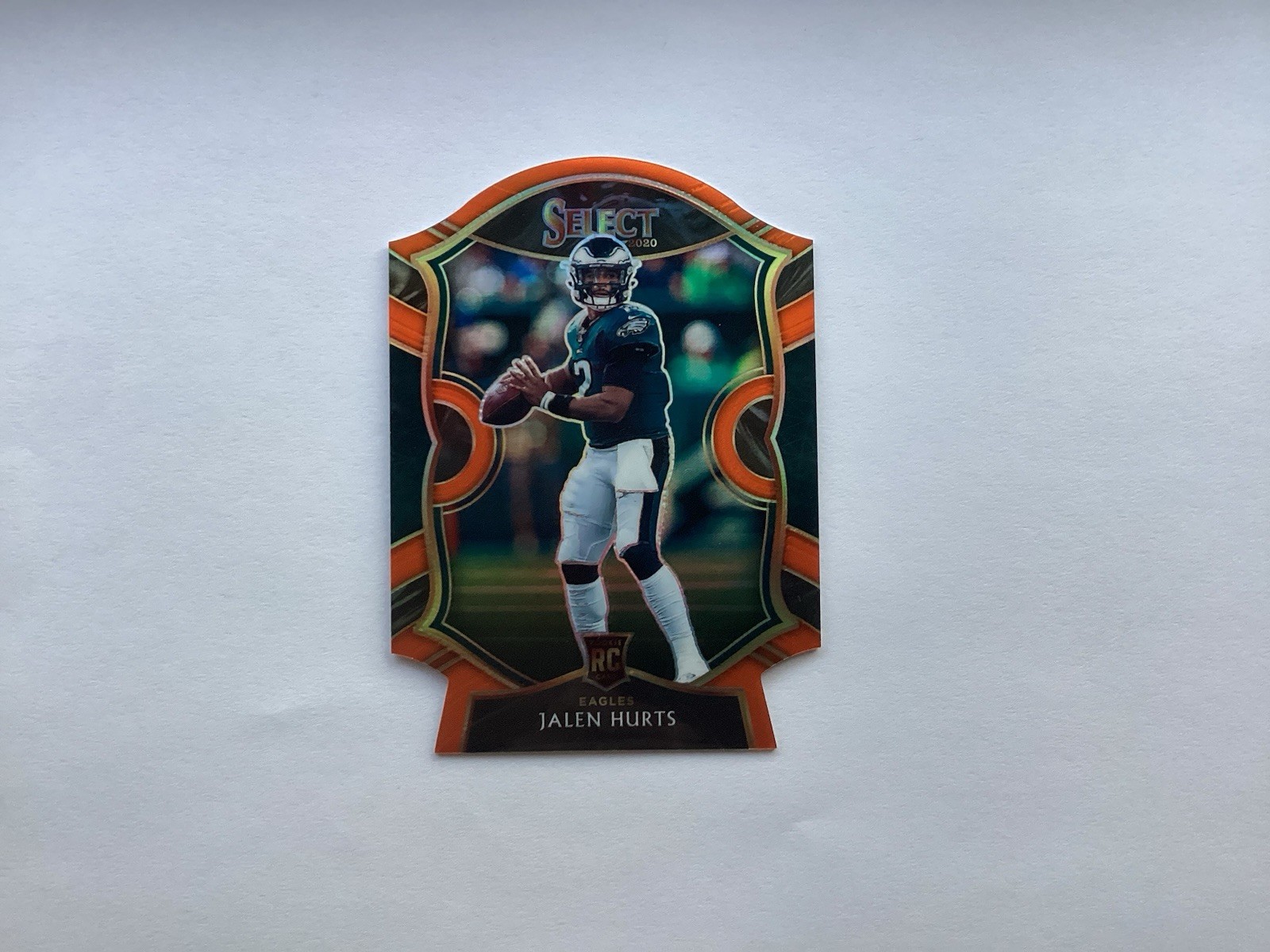 2020 Panini Select - Concourse Jalen Hurts #50 Orange Prizm Die-Cut (RC)