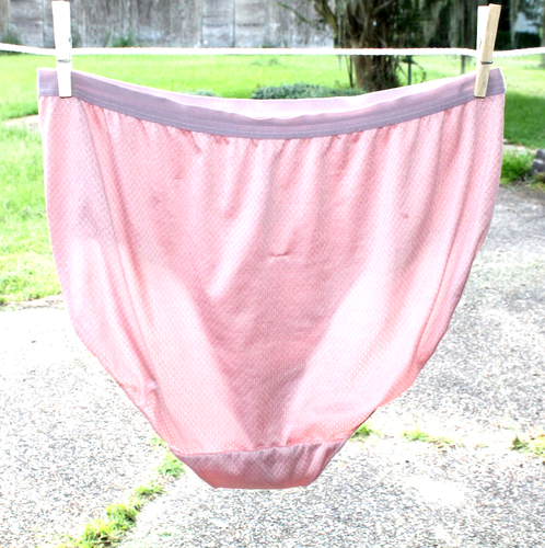 VINTAGE PINK POLY/SPANDEX BRIEF WORKOUT/YOGA SHINY GRANNY PANTIES SISSY SZ XL 9 - Picture 5 of 12