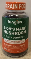 Fungies Lion's Mane Mushroom (60) Blueberry Strawberry BRAIN Gummies 12/2026+