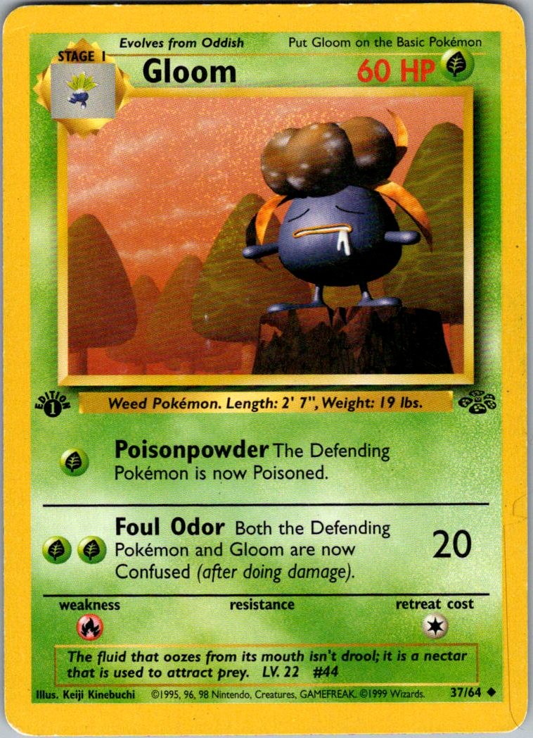 Gloom 37/64 Uncommon Jungle Pokemon Unlimited Heavily Played
