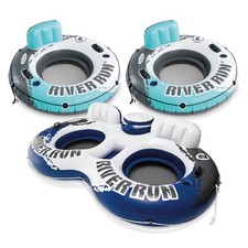 Intex Floating Water Tube Lake Pool 2 Pack River Run II 2 Person Pool Tube