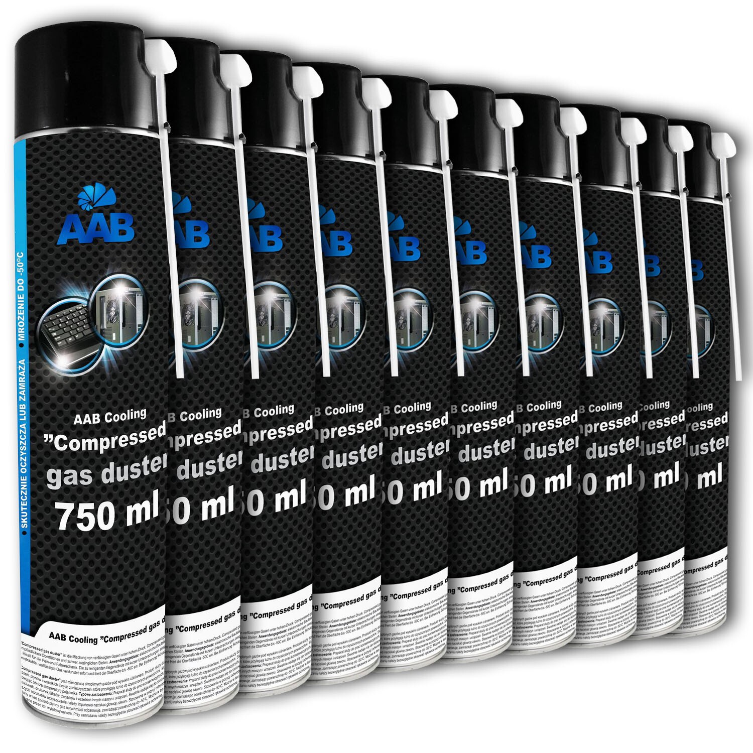 AABCOOLING 10x750ml Aria Compressa - Pulizia Obiettivi e Sensori