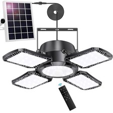 Solar Shed Light Indoor Outdoor Upgrade 176 LED 4 and 1 Heads Solar Powered