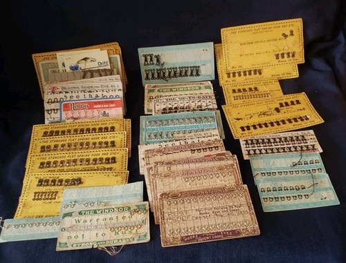 Large Lot Antique Sewing Hooks & Eyes Loops De Long Windsor Standard Flat Spring