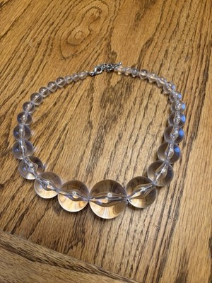 Vintage Clear Lucite Beaded Necklace Vintage