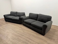 Lisbon Fabric 3 & 3 Seater Sofa Set – Charcoal