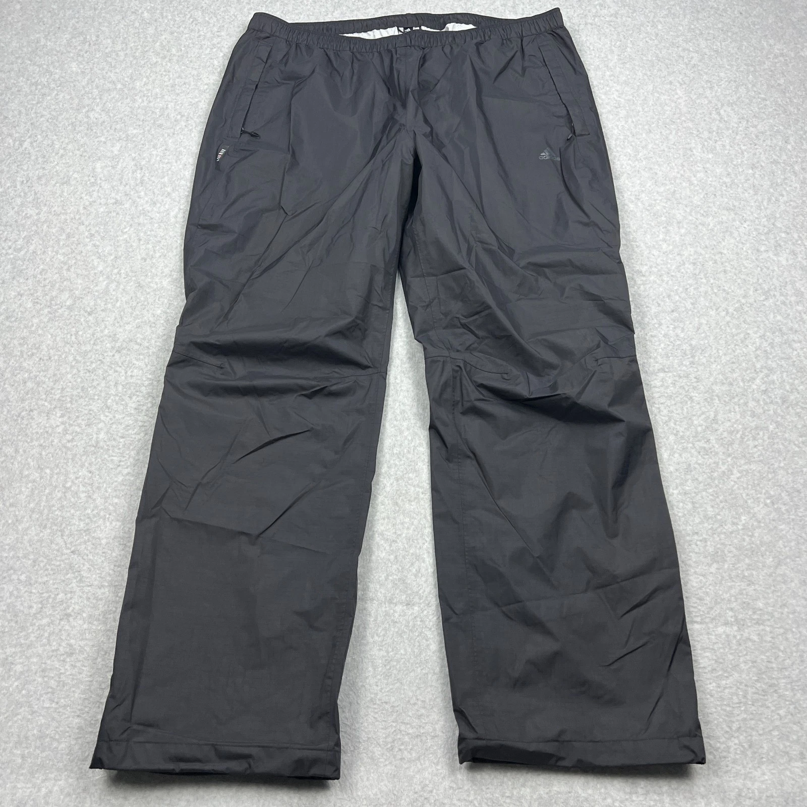 Adidas Rain Pants Mens XXL Black Side Zip Climaproof Wandertag Waterproof 2.5L