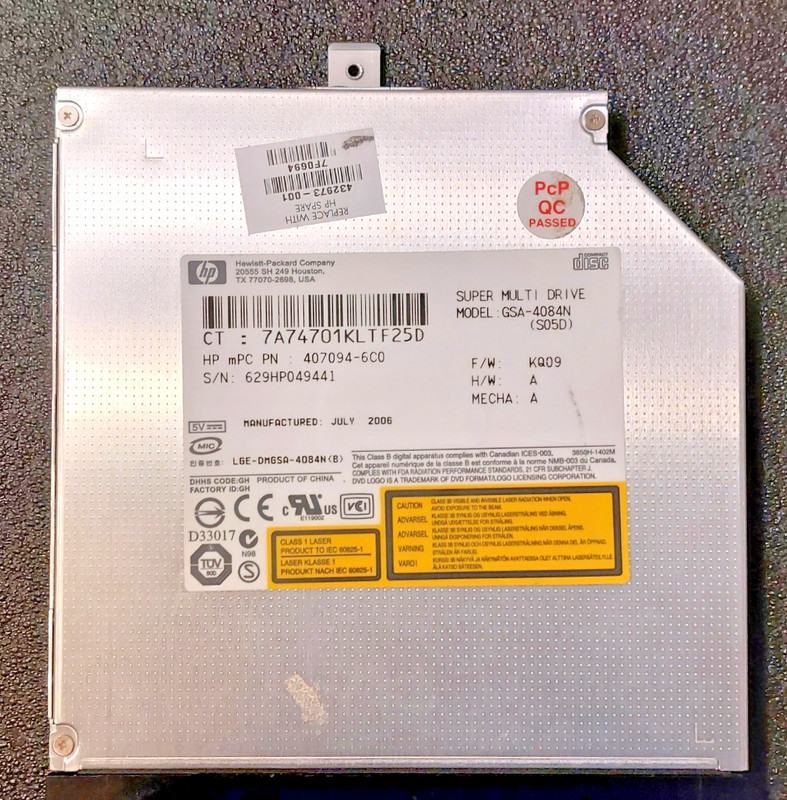 Genuine HP GSA-4084N CD DVD±RW Super Multi Drive 407094-6C0 432973-001