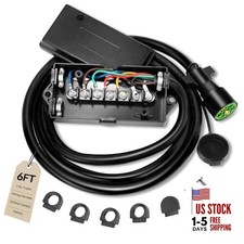 6 Ft 7 Pin Trailer Wiring Harness With 7 Gang Junction 6 FT (with junction box)