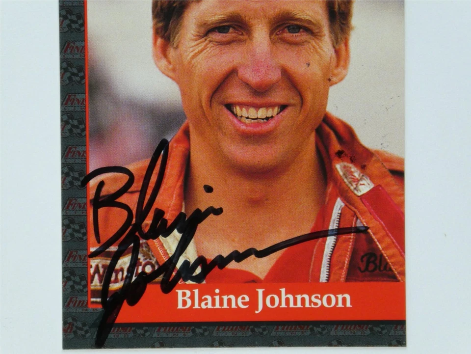 Blaine Johnson Signed 1993 Finish Line NHRA Trading Card #114 Autographed - Image 2 of 3