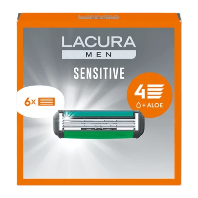 Lacura Men Ersatzklingen für 4-Klingensystem -Rasierer ( 1 Packung = 6 Stück )