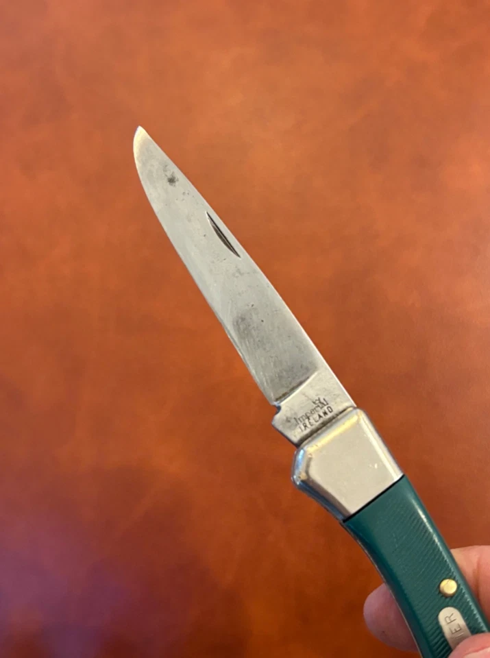 Винтажный карманный нож FRONTIER с одним лезвием и замком сзади зеленый ИМПЕРСКИЙ ИРЛАНДИЯ - Изображение 4 из 4