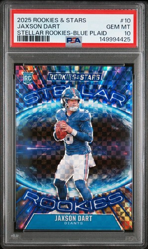 2025 Panini Rookies & Stars - JAXSON DART #10 Stellar Rookies Blue Plaid PSA 10