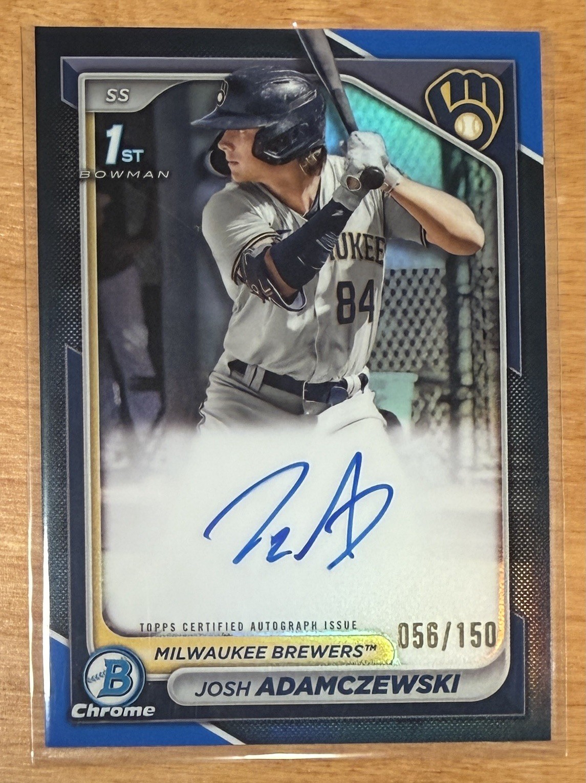 2024 Bowman Chrome Josh Adamczewski Blue Refractor Auto /150 #CPA-JAI