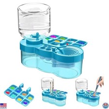 Paint Brush Cleaner & Watercolor Rinser Dispenser with Holder & Palette for