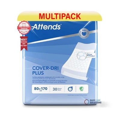 120 x Attends Cover Dri Plus 80x170 with Tuck| Disposable Bed Pad |4 Packs of 30