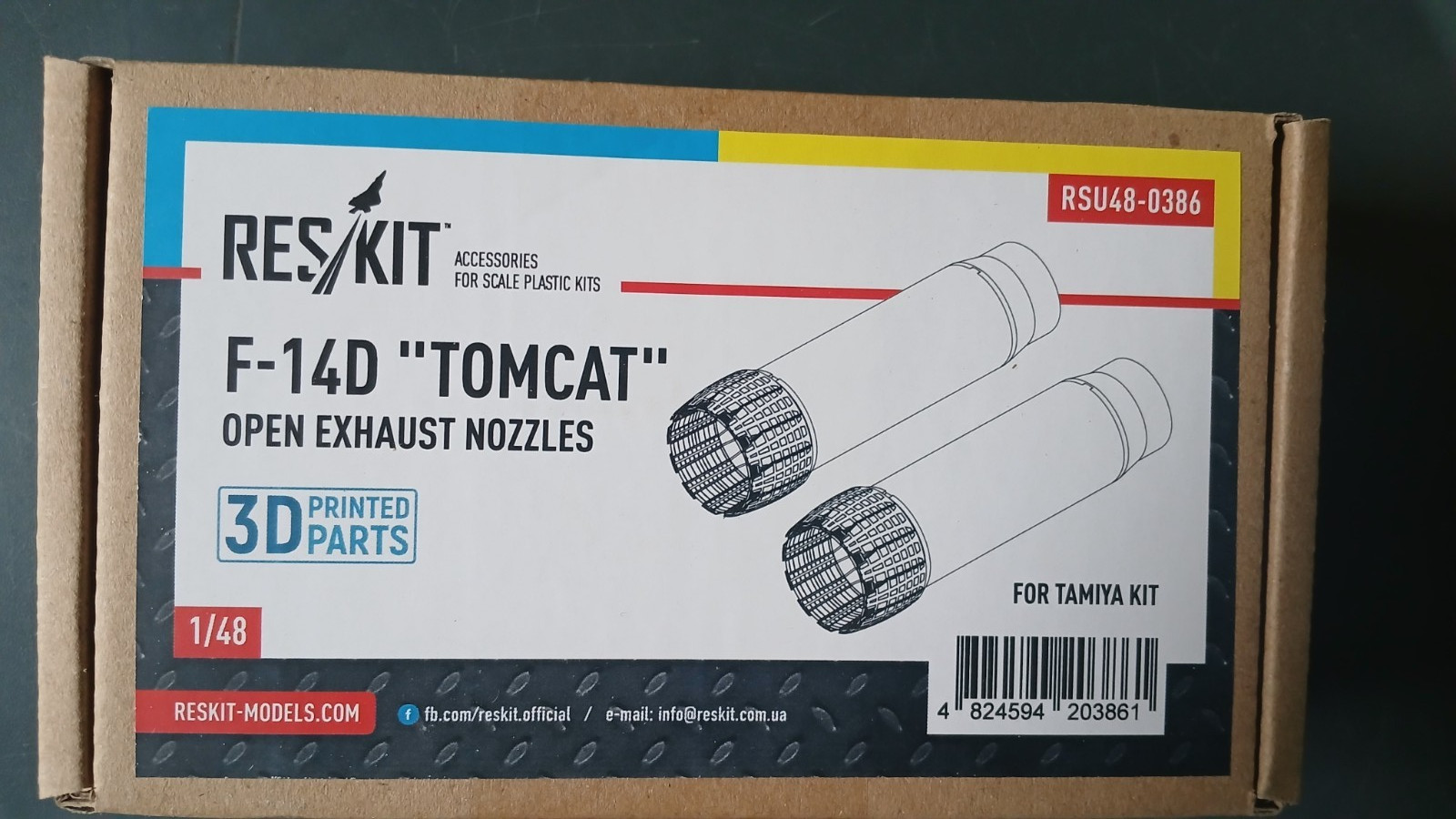 ResKit RSU48-0386 1/48 F-14D Tomcat open exhaust nozzles for Tamiya kit