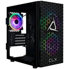CLX Spear Micro Tower Black, Tempered Glass, Includes 3 RGB Fans, no PSU, MATX