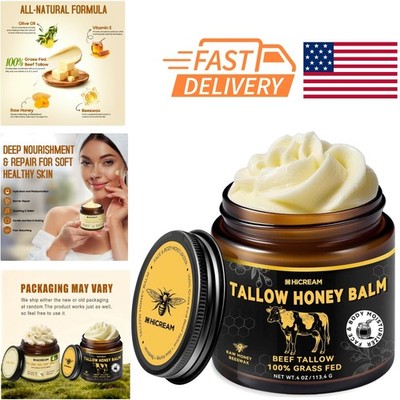 Beef Tallow Balm 4 Ounce Organic Moisturizer for Dry Sensitive Skin