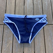 Arena men navy blue Icon swim brief swimsuit swimwear size 38