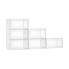 Shoe Storage Boxes, 6 Pack Clear Stackable Shoe Boxes Storage Organizers