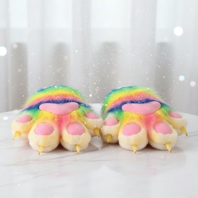 Fursuit Krallenhandschuhe flauschig Plüschkrallenhandschuhe weich für Cosplayer