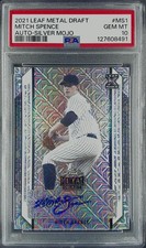 2021 Leaf Metal Draft Silver Mojo Mitch Spence #BA-MS1 PSA 10 GEM MT Auto 8d2