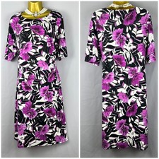 David Emanuel multi floral printed occasion party knee length dress size 18