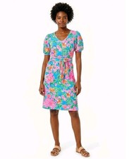 NWT Lilly Pulitzer Isolde in Rose To The Occasion Cotton Belted Shift Dress M