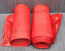 Lot of 2 x Biohazard Waste Bag Medegen Medical Products 2 to 3 gal. Red Bag Poly