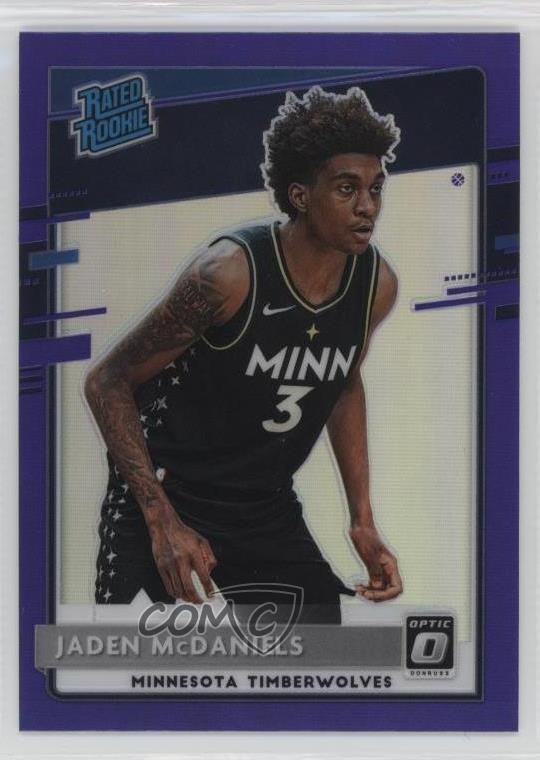 2020-21 Panini Donruss Optic Rated Rookie Purple Prizm Jaden McDaniels #178 1pp3